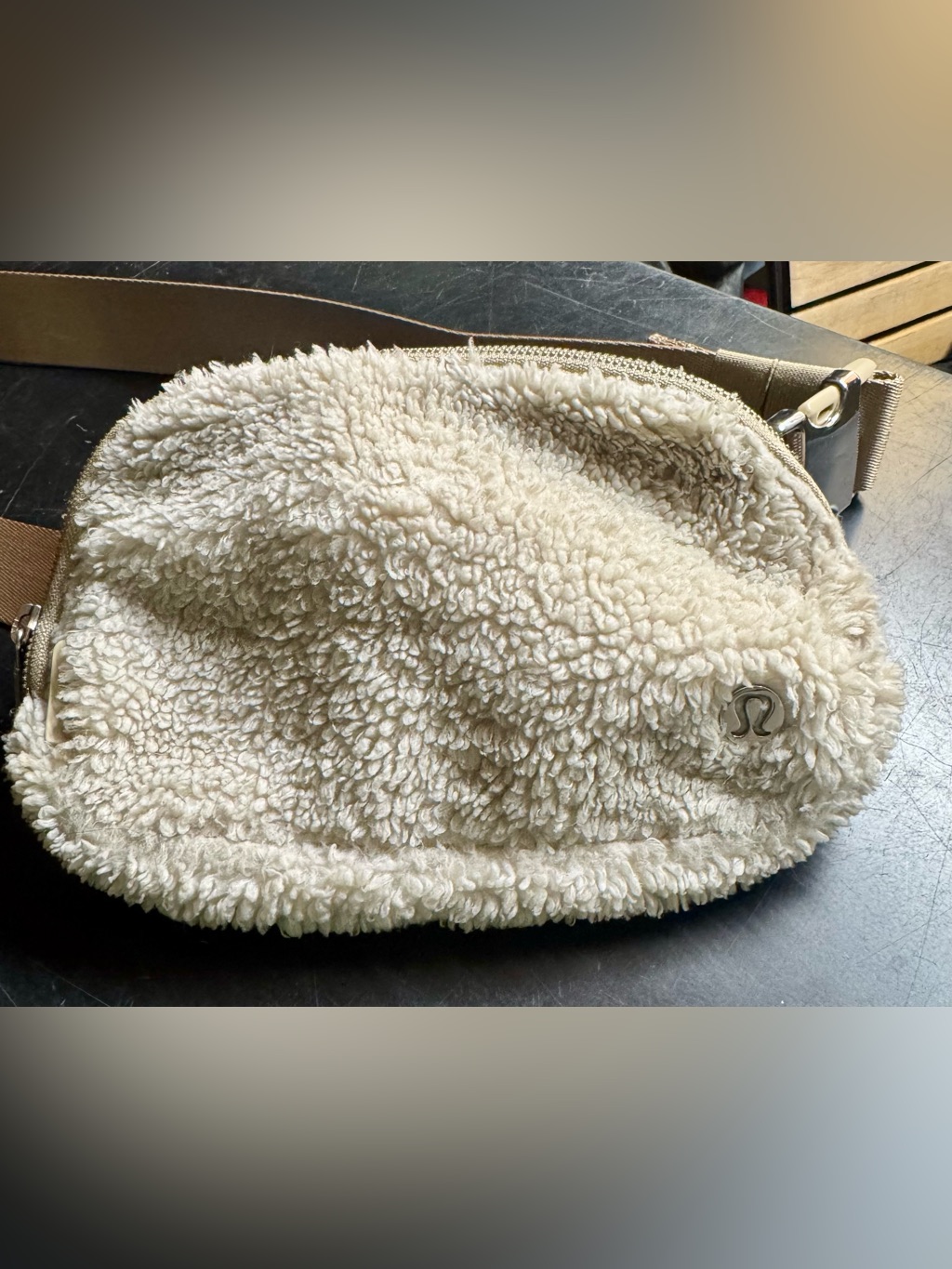 Cozy Cream Sherpa Crossbody Bag